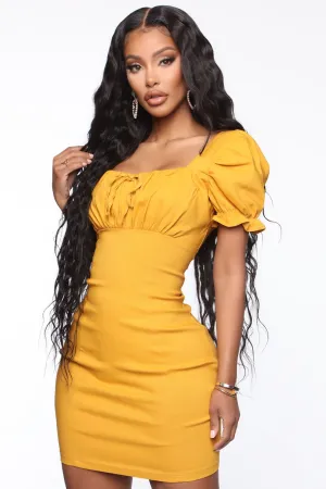 Bend And Snap Mini Dress - Mustard