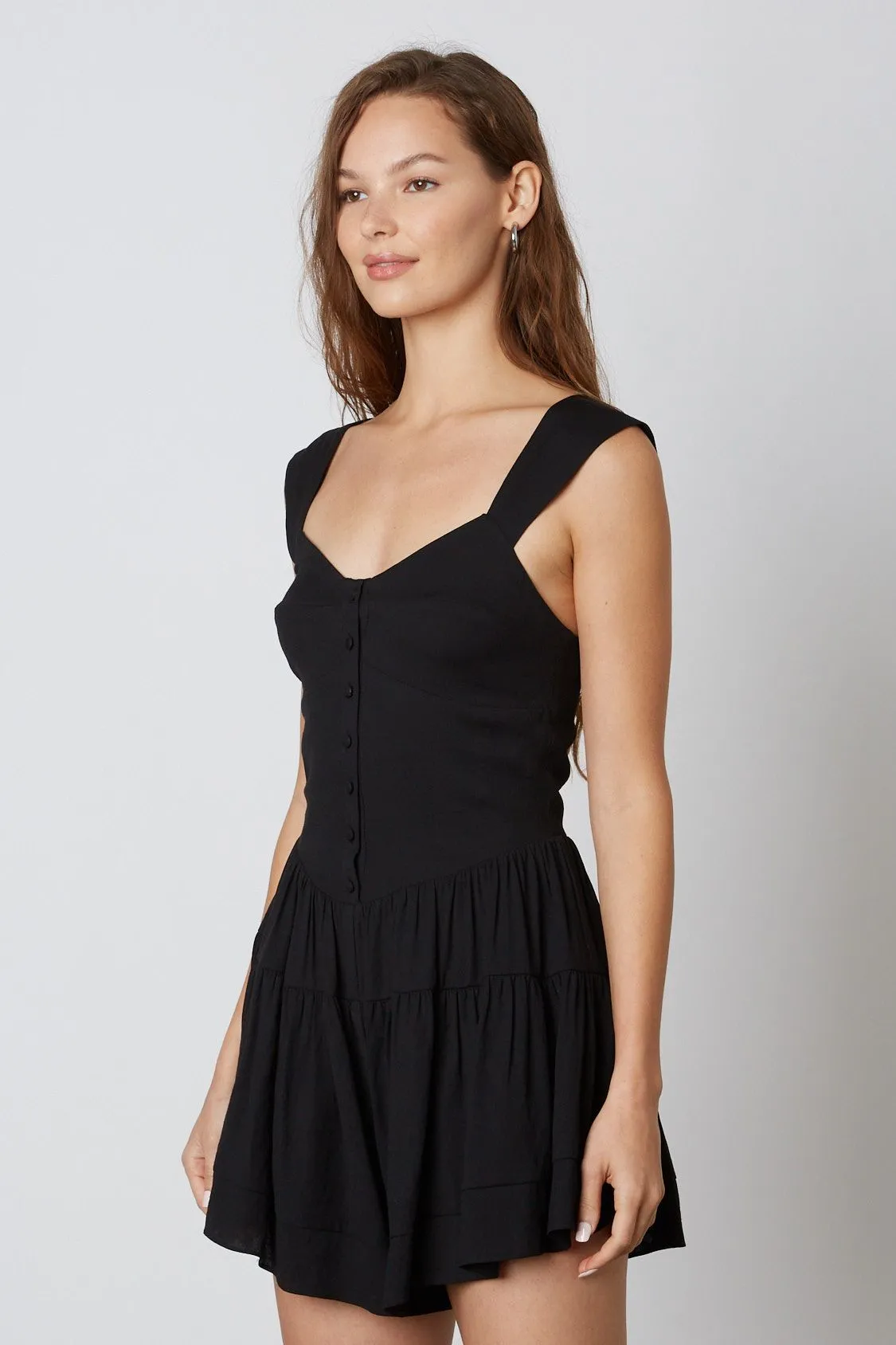 Button Front Swing Short Romper