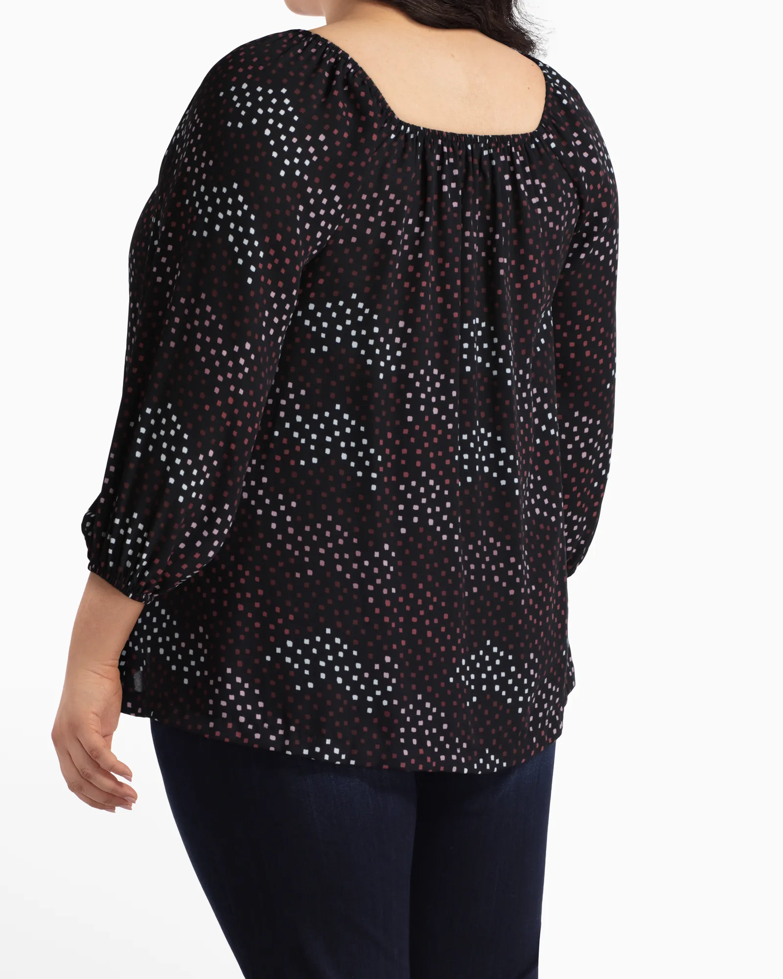 Marisela Peasant Blouse | Black / Burgundy