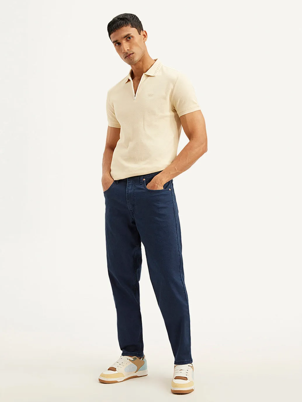 Men's 550'92 Dark Blue Relaxed Tapered Fit Mid Rise Jeans