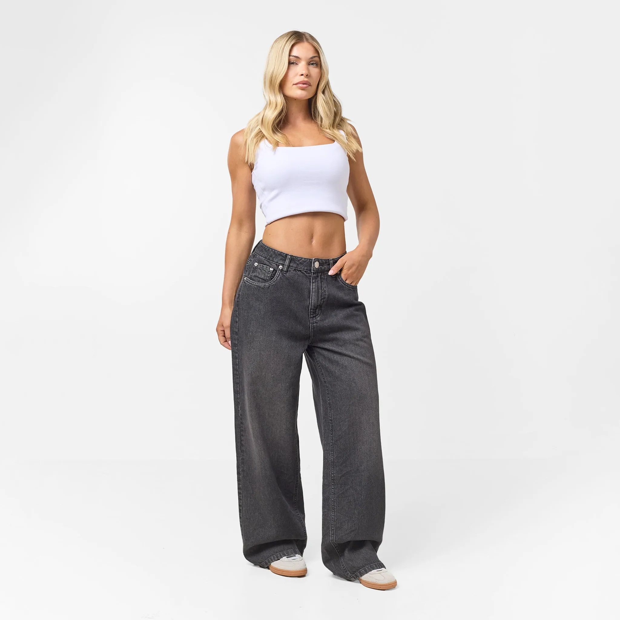 Relaxed Fit Denim Jeans | Black Wash