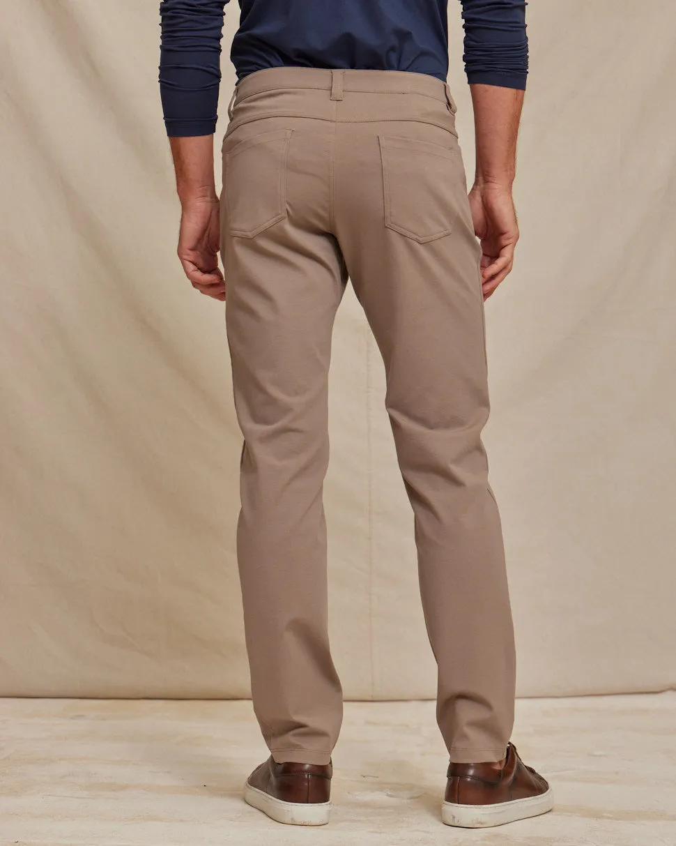 The Voyager - Performance 5-Pocket Pant (New) - Taupe