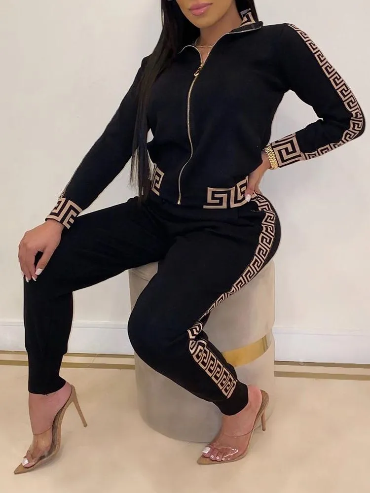 Tracksuits Women Elegant Two-Pieces Suit Sets