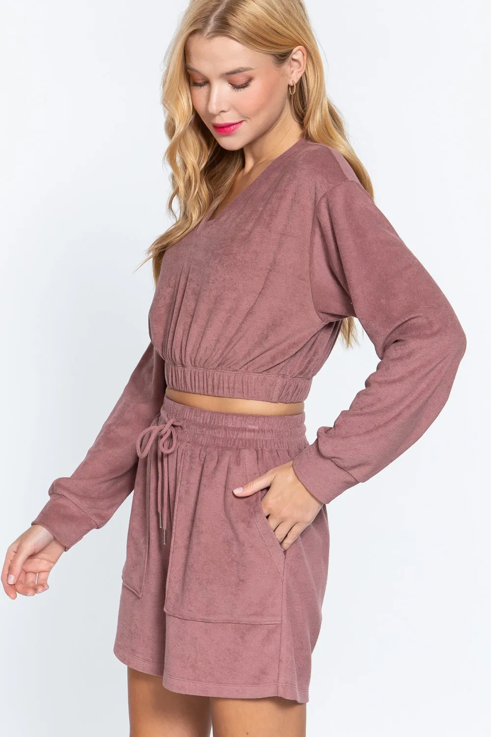 Women's Elasticized Hem Terry Towelling Top