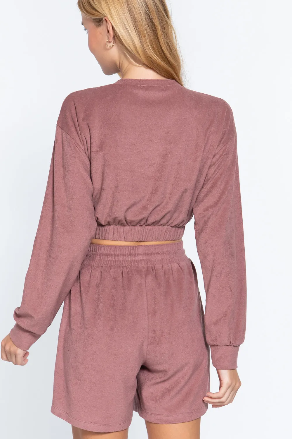 Women's Elasticized Hem Terry Towelling Top